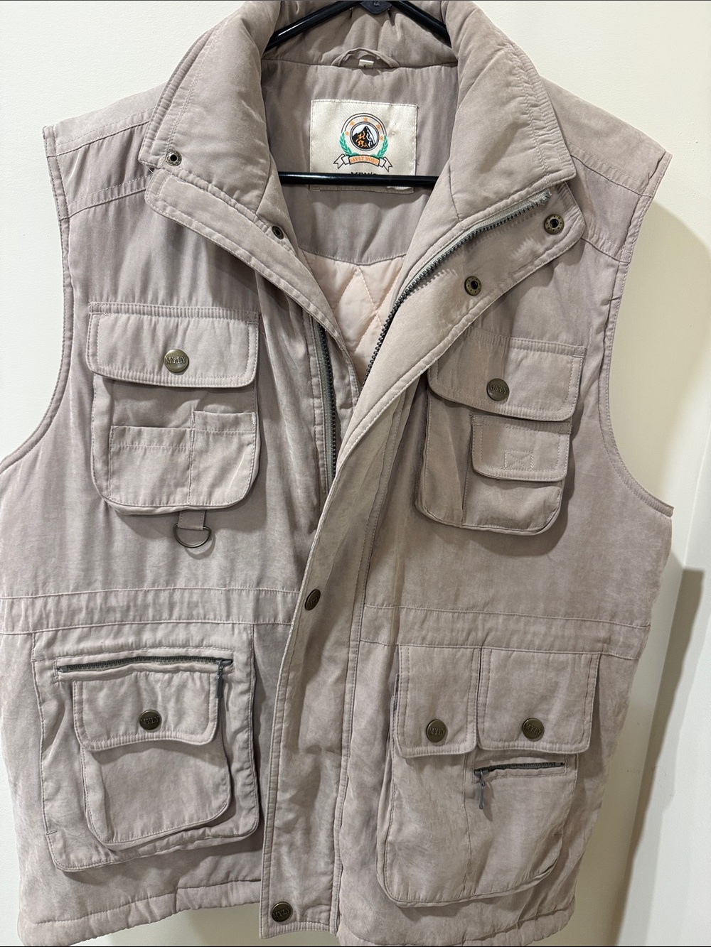 Men's Multi-Pocket Utility Vest in Taupe